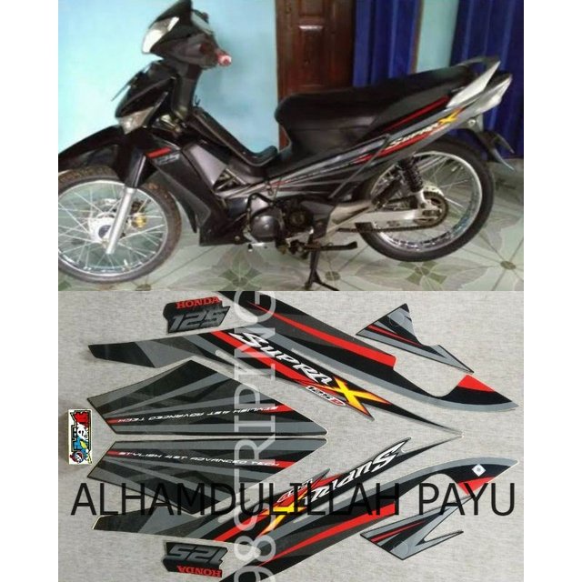 SUPRA X 125D HITAM TAHUN 2008 2009 STRIPING LIS STANDAR ORI HONDA 125 D POLET BODY PLISIR