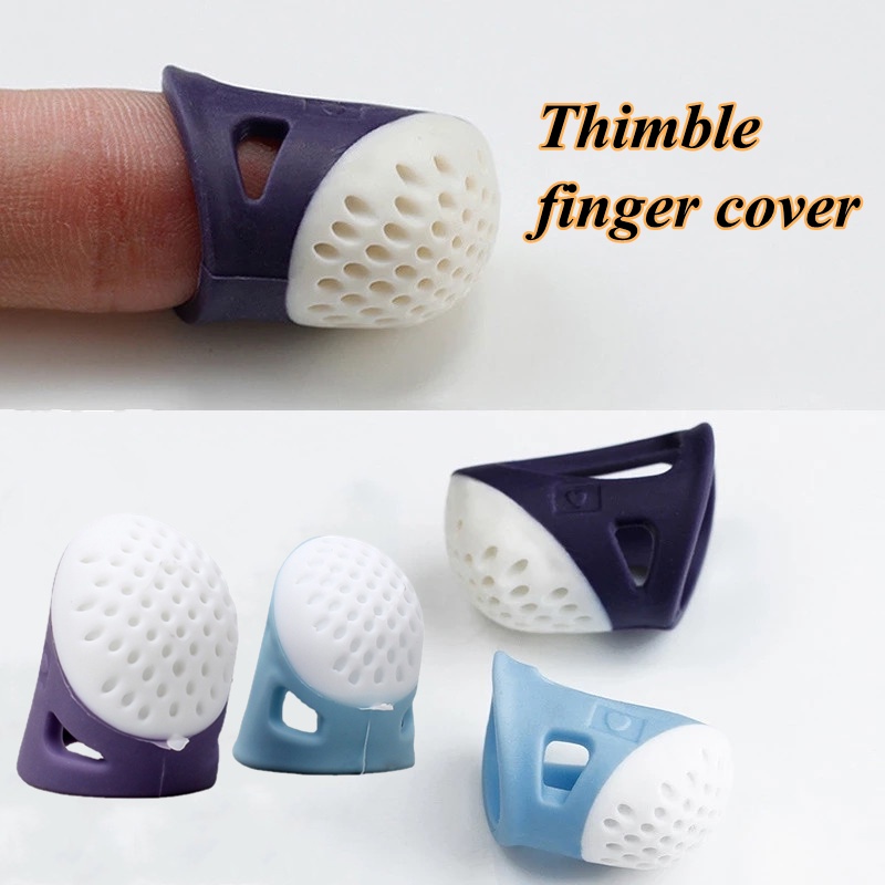 Kreatif DIY Silicone Thimble Non-stick Finger Cover Cross-stitch Jahit Aksesoris Anti-slip Jari Perlindungan Perlengkapan