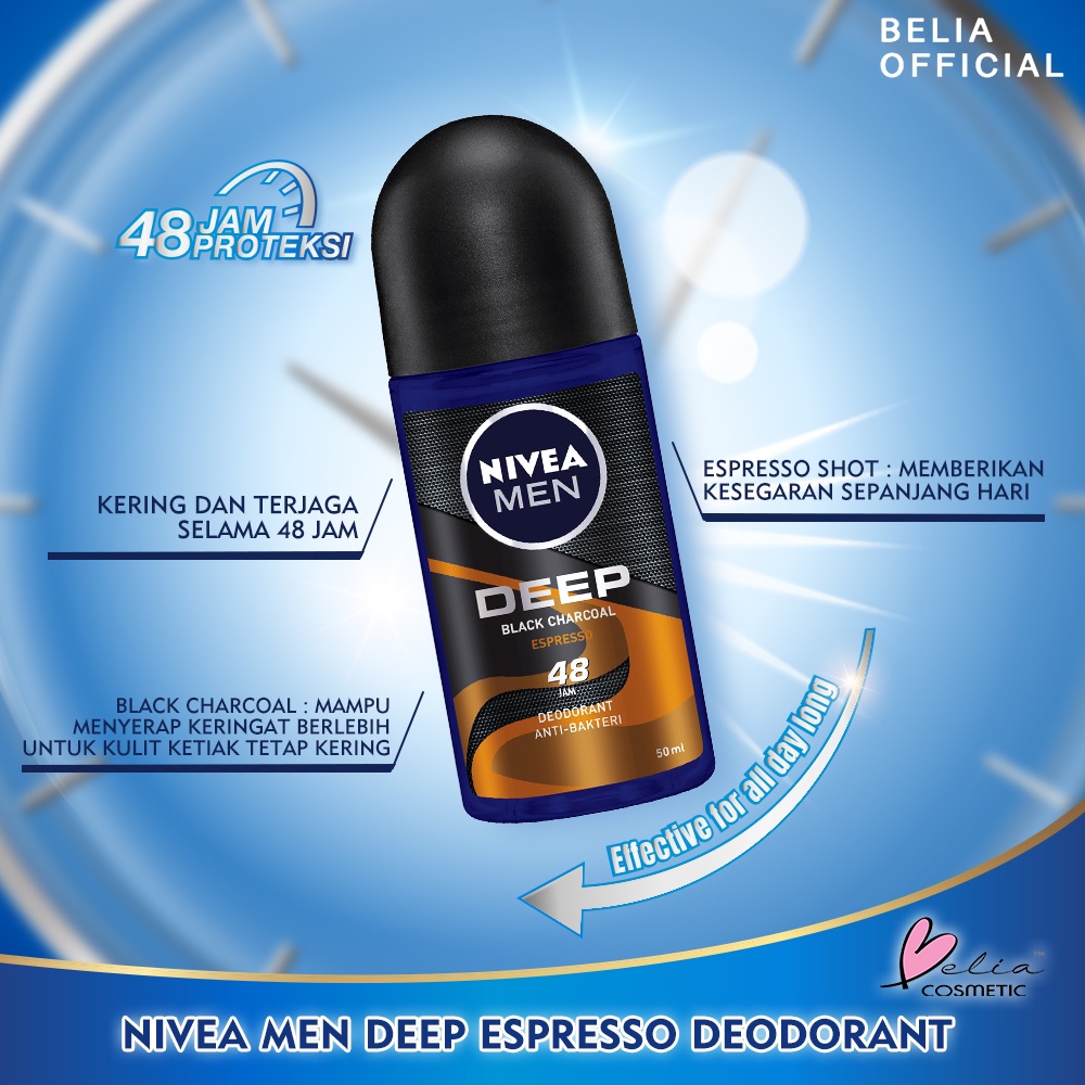 ❤ BELIA ❤ NIVEA Deodorant Full Series Roll On | 25 | 50 | Men | Women | Hijab Deodoran