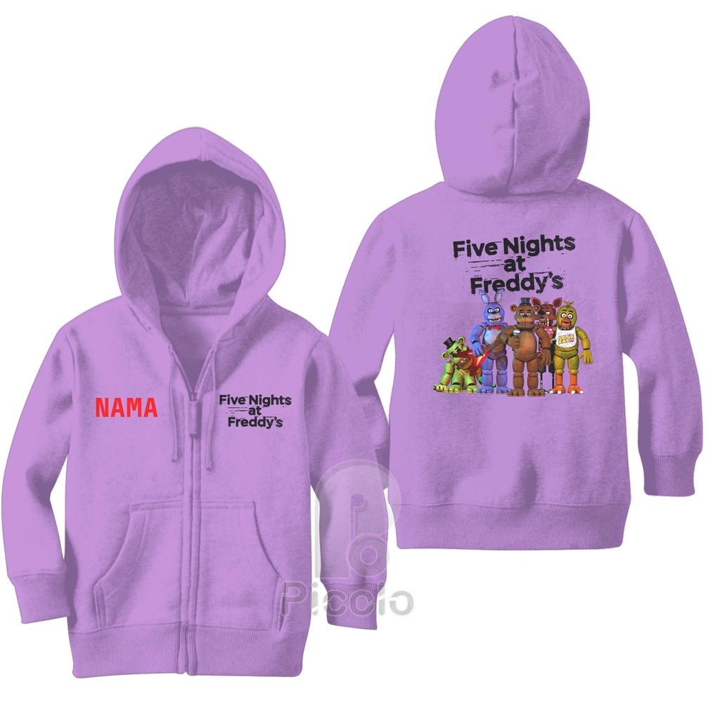 SWEATER HOODIE ZIPPER ANAK ANIME FIVE NIGHTS AT FREDDYS UNISEX (FREE NAMA)