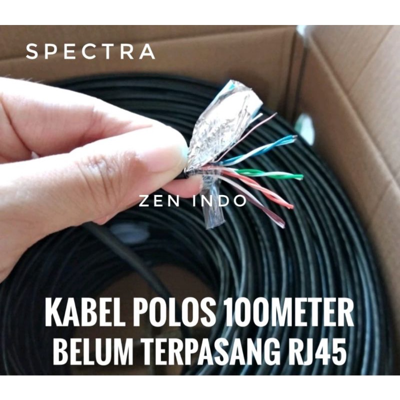 Kabel Lan FTP Cat5E Outdoor 100meter (Black) Kabel Polos