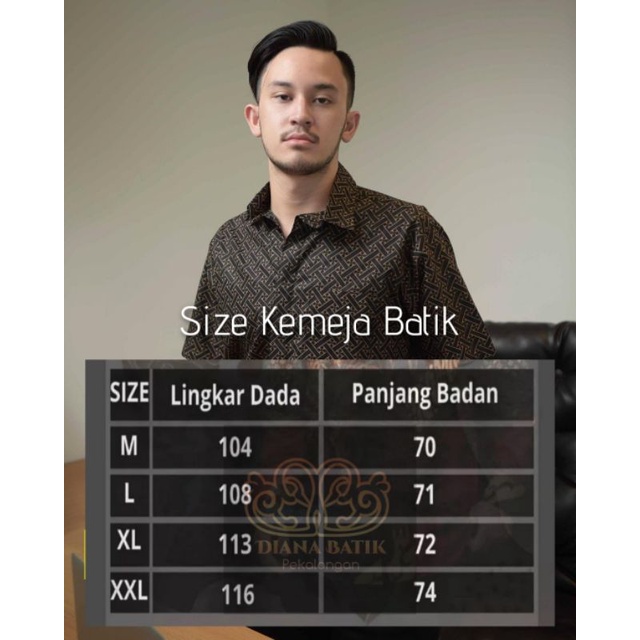 Kemeja Batik Warna Coklat Pria Lengan Pendek Terbaru Bahan Katun M L XL XXL