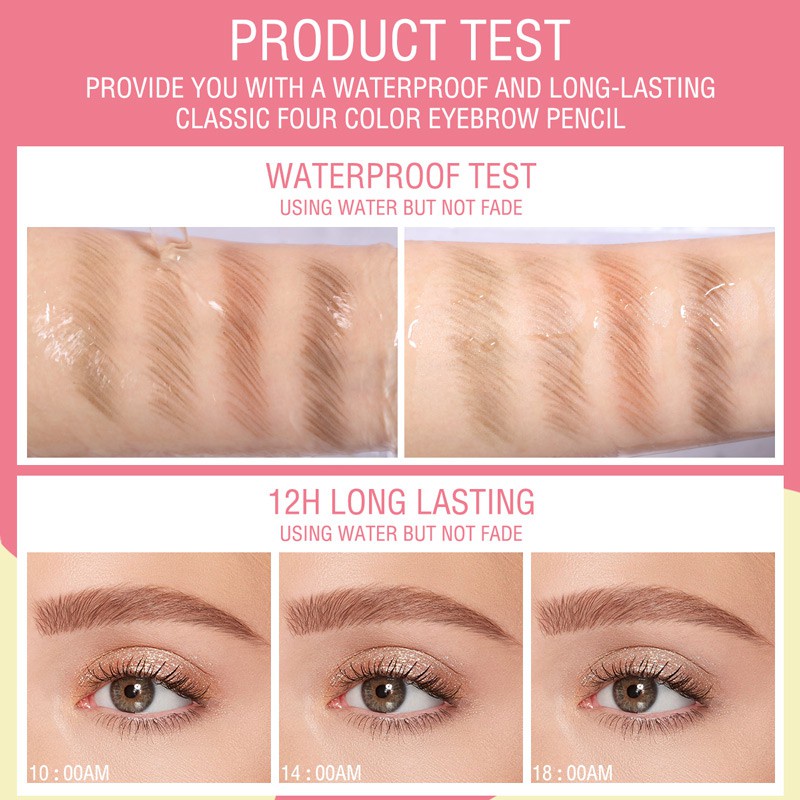 PINKFLASH WATERPROOF EASY EYEBROW PENCIL / PENSIL ALIS PINK FLASH Kosmetik Arjuna