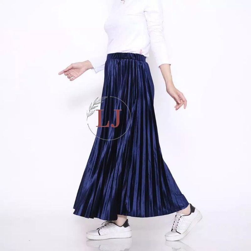Rok Plisket Bludru Premium | Rok Plisket Beludru Import | Rok Velvet Import