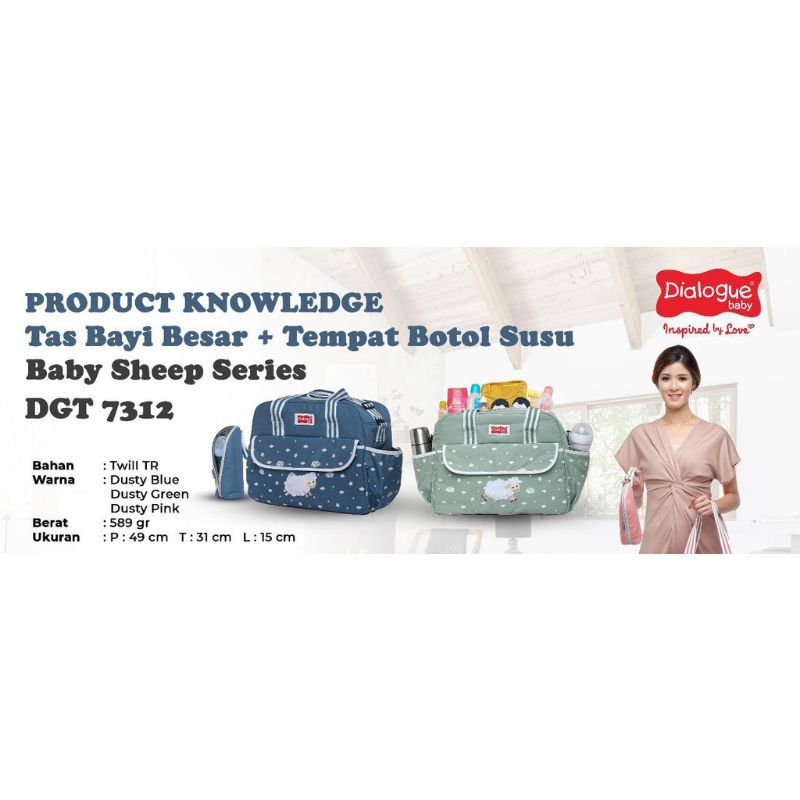 Dialogue Baby Tas Bayi Besar + Tempat Botol Susu Baby Sheep Series
