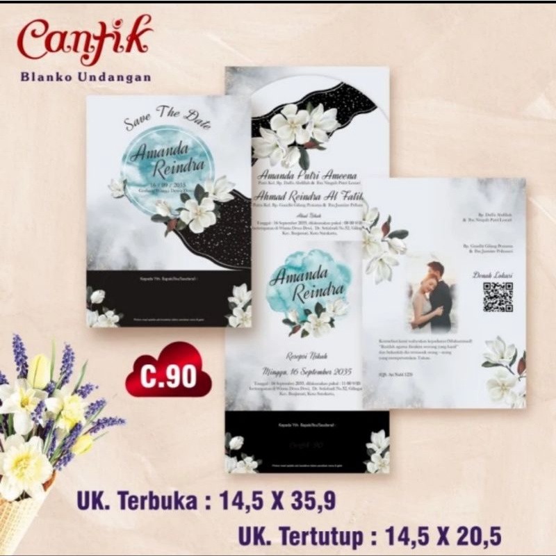 Kartu Undangan CANTIK 90 Blangko Undangan Nikah Ultah Khitan