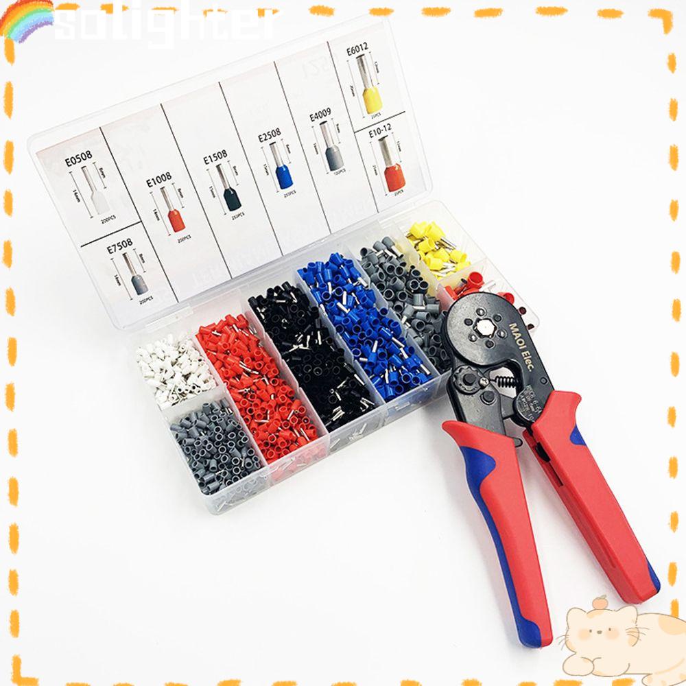 Solighter Ferrule Crimp Sets HSC8 6-4A Konektor Alat Tukang Listrik Terminal Kawat Wire Crimper Tool