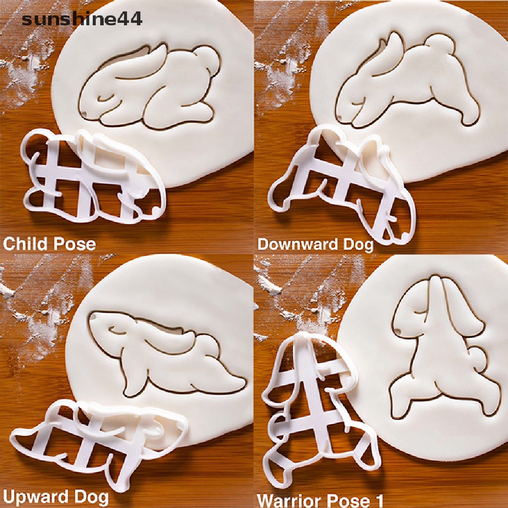 Sunshine1/4pcs Cute Bunny Cookie Cutters DIY Biskuit Cetakan Dapur Baking Aksesoris.