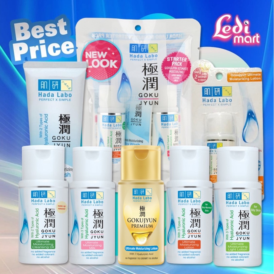 ORIGINAL Hada Labo Gokujyun Ultimate Moisturizing Series / Hadalabo Gokujun / Face Wash / Facial Wash / Lotion / Light Lotion / Starter Pack / Cleansing Oil / Milk / LEDI MART
