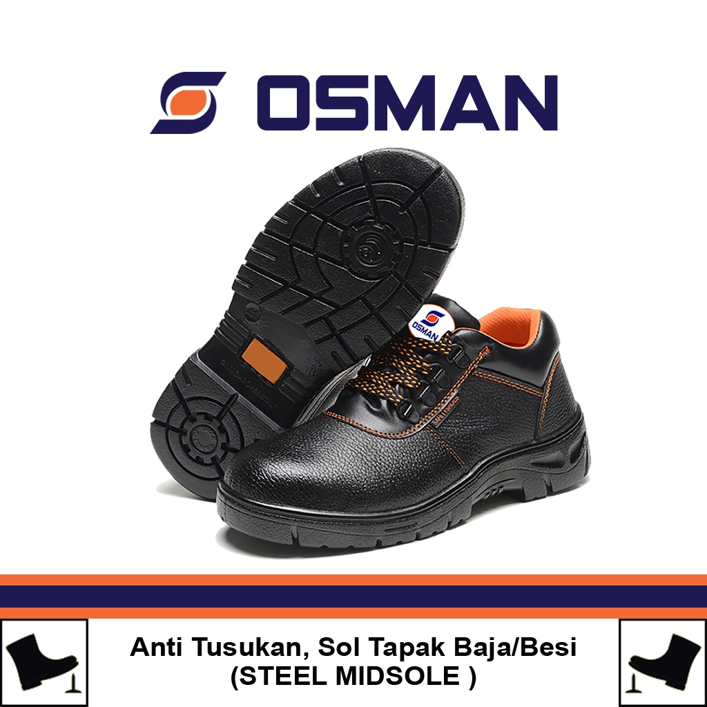 OSMAN Sepatu Safety Shoes Low Cut Sepatu Safety Ujung Besi Tipe OS-902