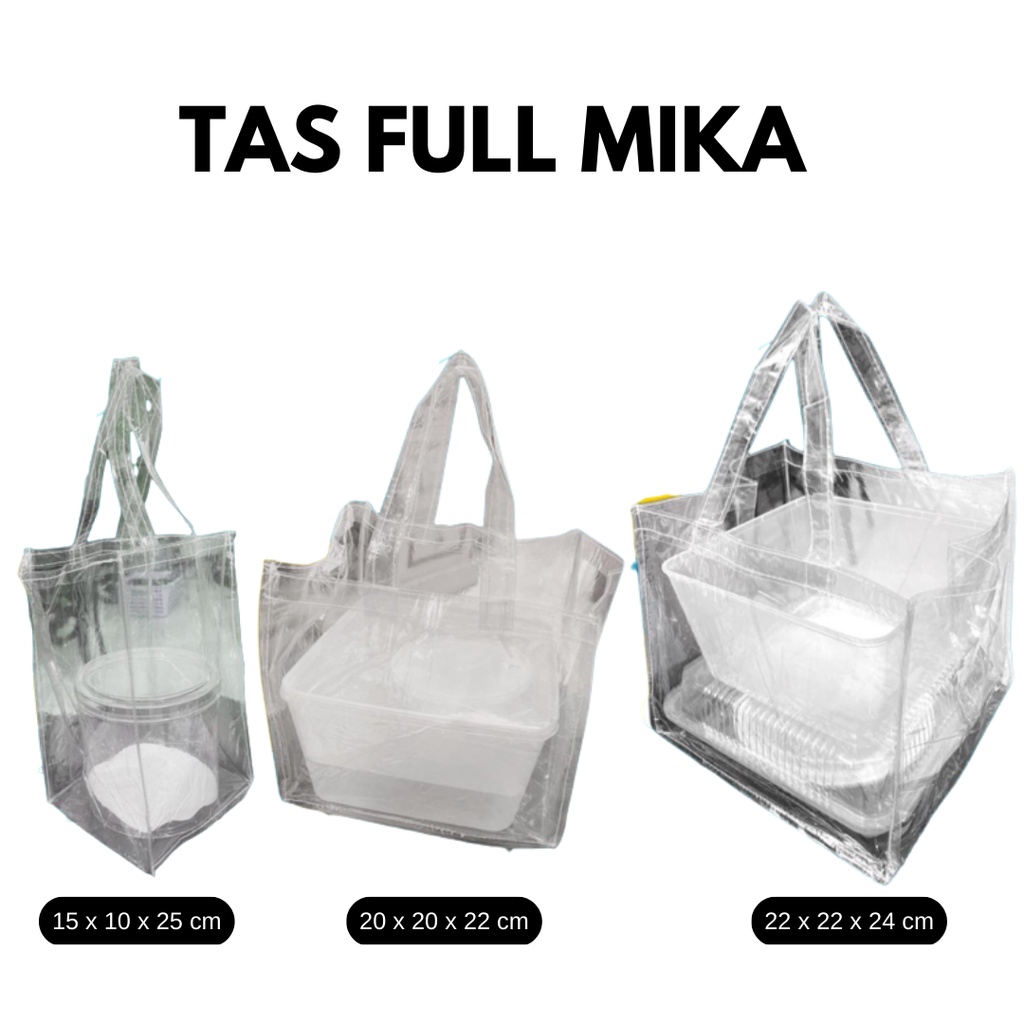 

[12pcs] Tas Full Mika | Tas Goodie Bag Transparan | Tas Mika Polos Transparan | Tas Kotak Hampers