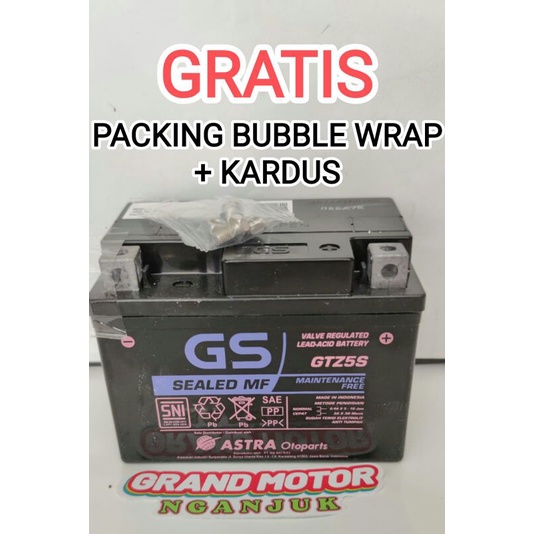 Aki Kering GS Astra GTZ5S 100% Original Karisma Supra X125 Beat Scoopy Vario Spacy Revo Mio J Shogun