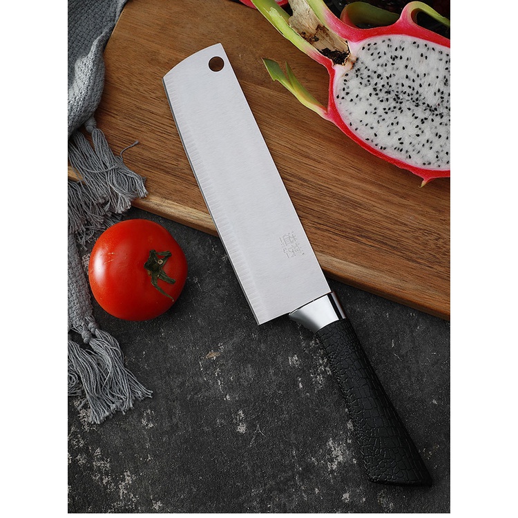 pisau dapur stainless gagang hitam / pisau serbaguna / pisau dapur masak / alat pemotong buah sayur daging / pisau anti karat / chef knife