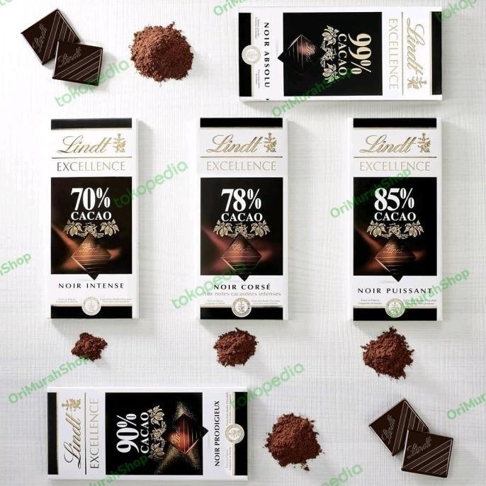 

Lindt Excellence Dark Chocolate Coklat Hitam Mint Orange Milk Sea Salt