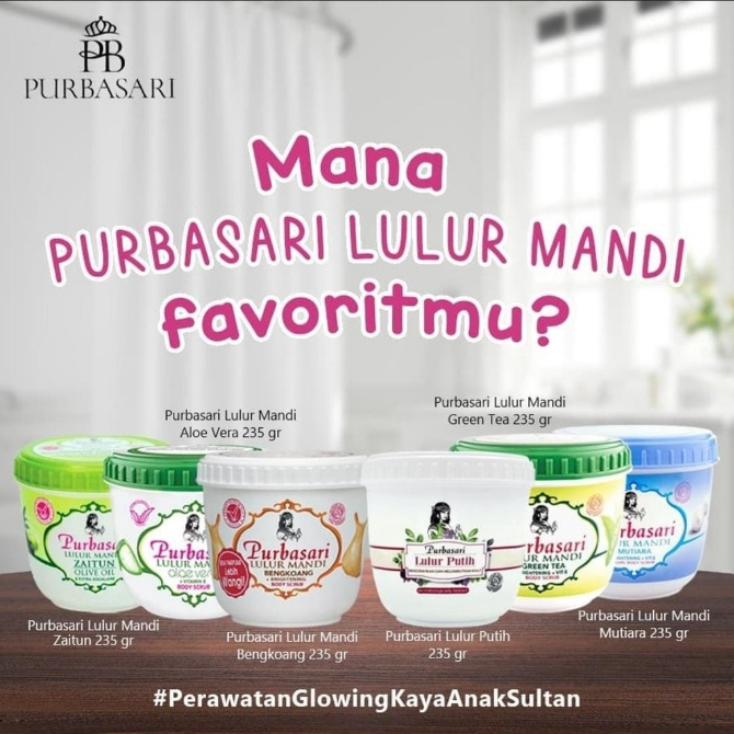 Purbasari Lulur Mandi 235gr Body Scrub | LulurMandi