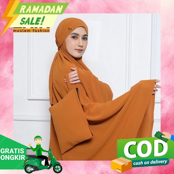 Dionisia Mukena Dewasa Dior Armani Silk Travel Model 2 In 1 Dandelion Zain - Mukena Dewasa Polos 3In