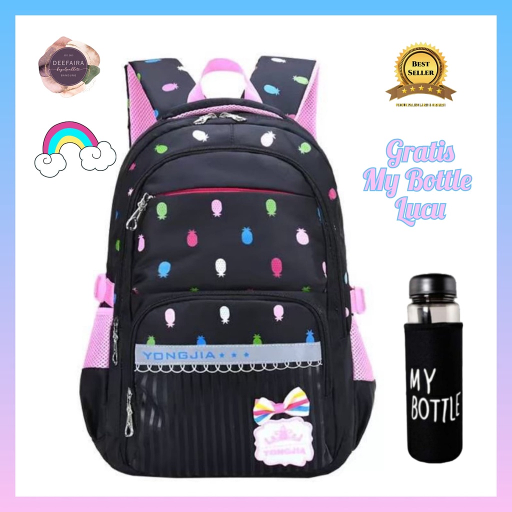 Tas Ransel Anak Perempuan Untuk Sekolah Tk &amp; Sd Motif Nanass Free My B0ttle Lucu