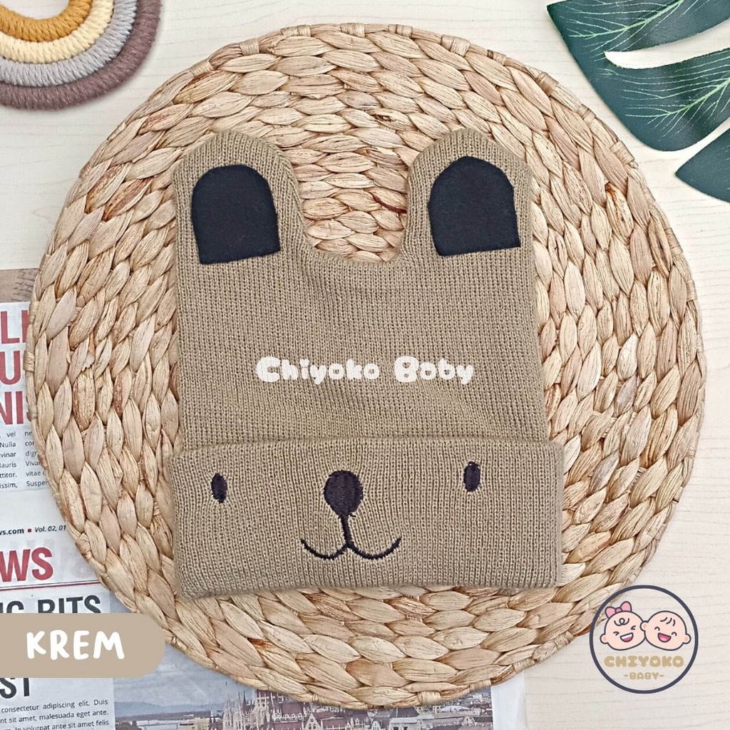 Topi Kupluk Rajut Bayi 1 sd 3 Tahun Telinga Doggy / Topi Kupluk Unisex / Topi Kupluk Anak motif Puppy Doggy Chiyoko Baby
