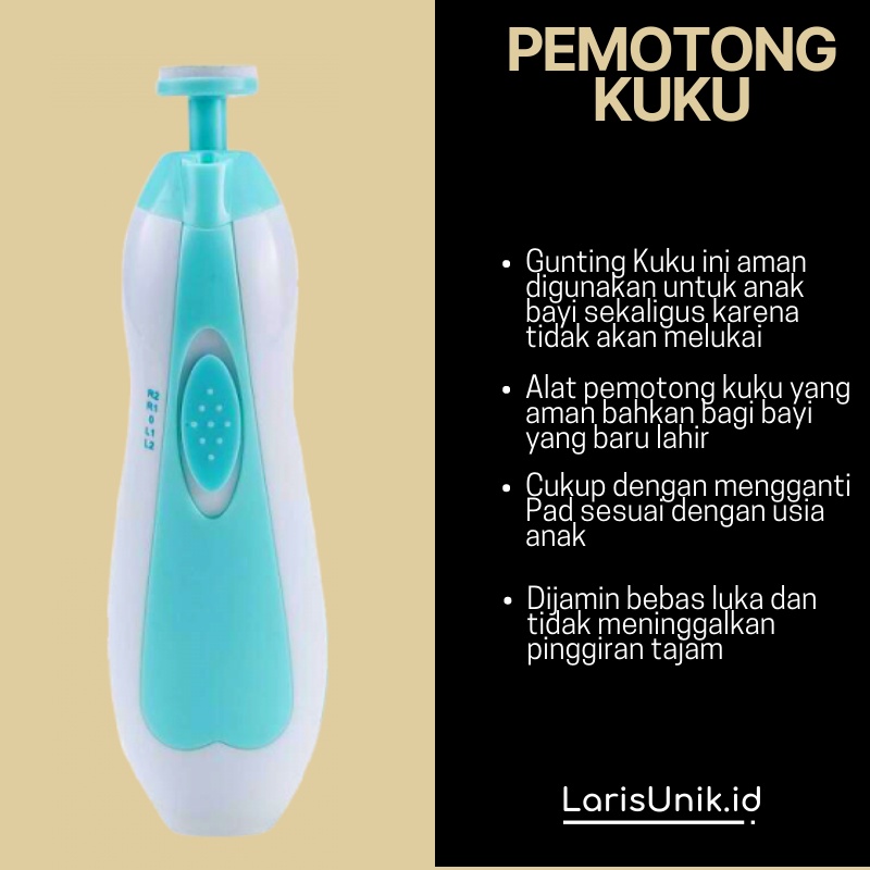 Baby Nail Trimmer Gunting Kuku Bayi Elektrik Menggunakan Baterai Perawatan Kuku Nail Art