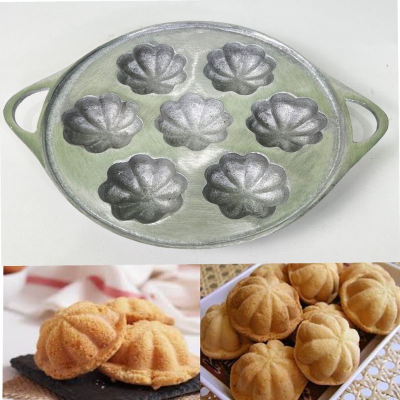cetakan kue cubit loyang bolu panggang cubit motif bunga bahan aluminium tebal gratis sutil