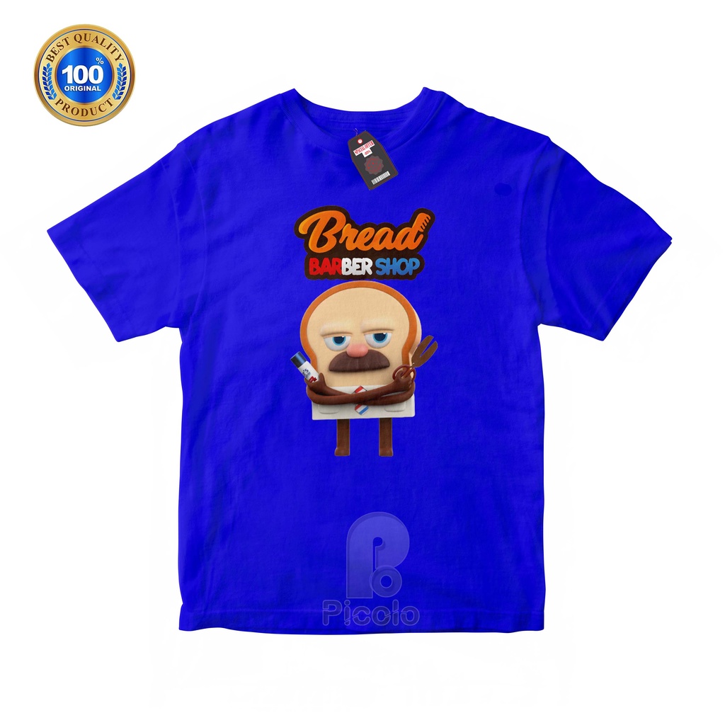 (FREE NAMA) BAJU KAOS ATASAN ANAK MOTIF KARTUN BREAD BARBERSHOP UNISEX Bahan COTTUN