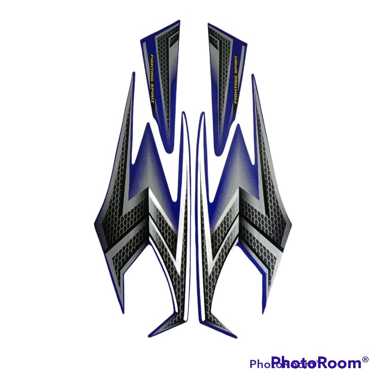 striping rx king 2004 biru set emblem timbul, stiker lis body rx king 2004 biru komplit emblem