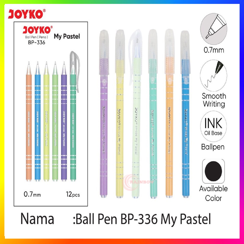 

Ballpen / Pen / Pulpen JOYKO BP-336 My Pastel- Black 0.7mm (12pcs) Joyko 1 PACK 12 PCS Pulpen Joyko BP - 336 My Pastell 0.7 mm Tinta Hitam Pulpen BP 336 Pena Ball Pen Ballpoint Bolpoint Joyko Pulpen