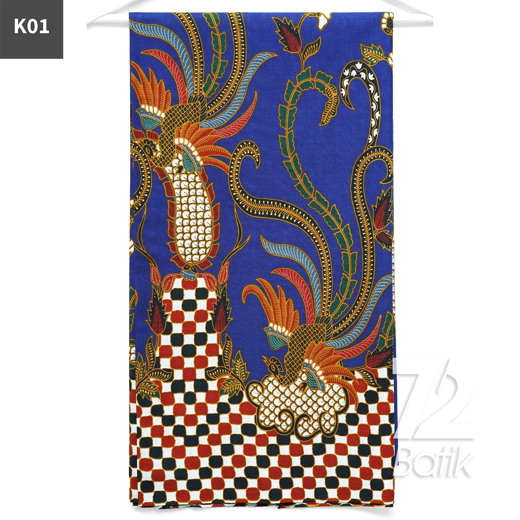 KAIN BATIK PREMIUM Bahan Katun Motif Burung Bali Biru 722701 Cap 72 Jarik Jarit Samping Kebat Panjang Batik Katun Modern Premium Bahan Seragam Batik Pernikahan Kantor Keluarga Murah Kamen Jadi Batik Bali Lembaran