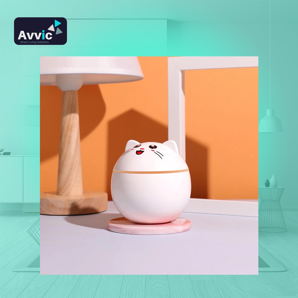 Humidifier Kucing Lucky Cat Humidifier Pelembab Udara Air Purifier Diffuser LED Light 300ML