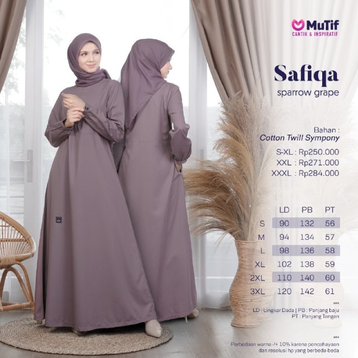 GAMIS WANITA MUTIF SAFIQA GRAPE PURPLE - SPARROW GRAPE // DISKON 20% - S