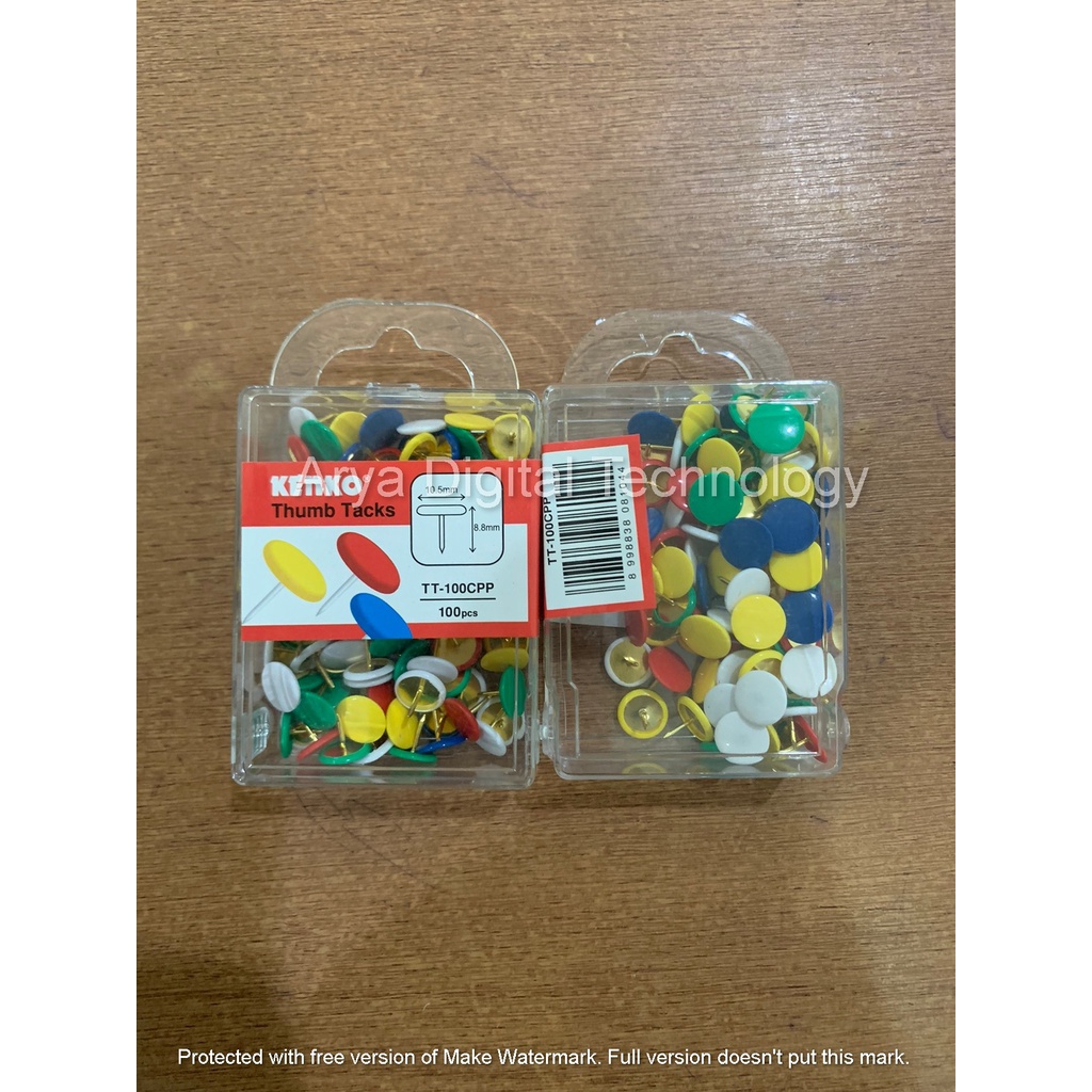 

Paku Payung Kenko Thumb Tacks Push Pin Color TT-100CPP Warna Warni Murah Bagus Original