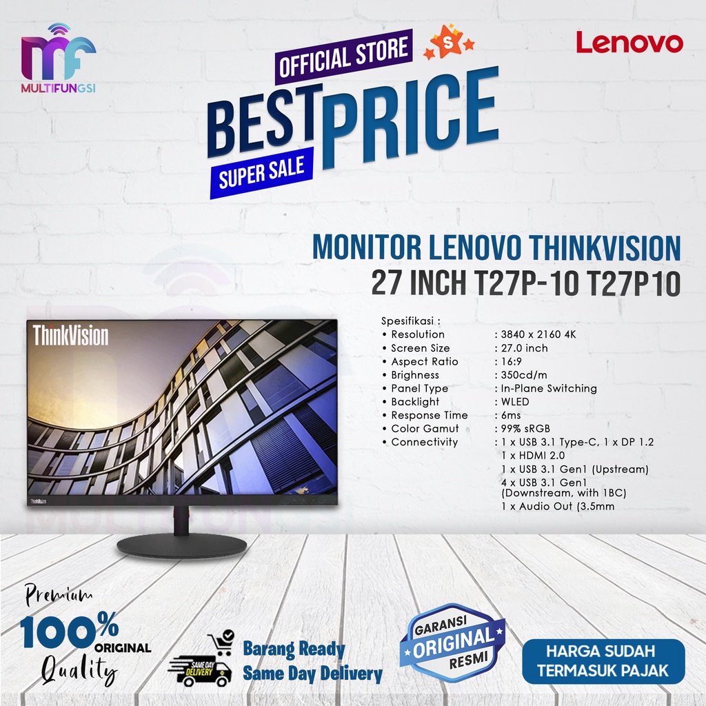 Monitor LENOVO ThinkVision 27 Inch T27P-10 T27P10