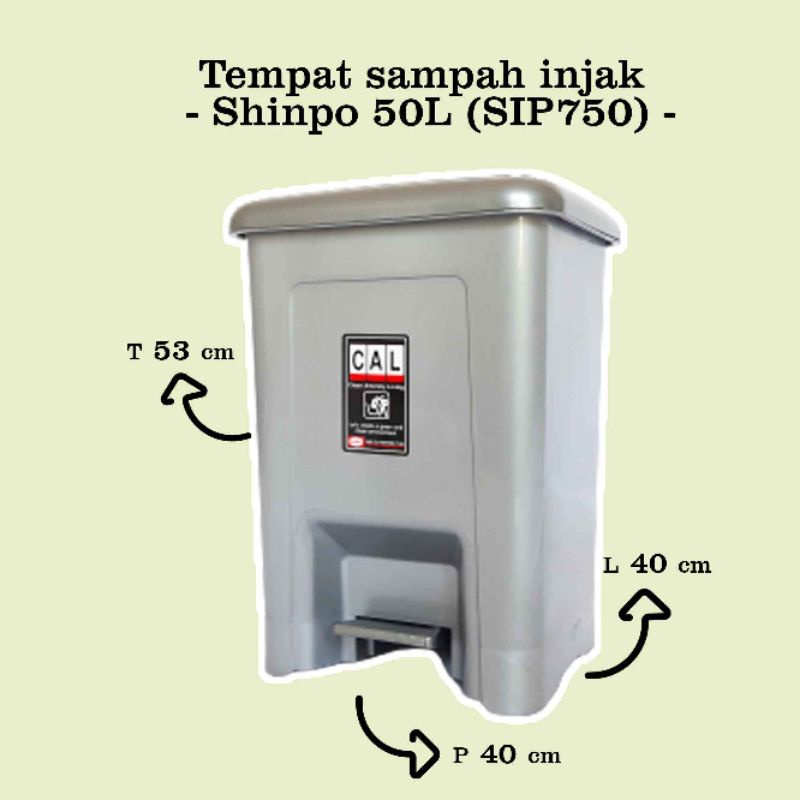 [ ⭐FREE ONGKIR⭐ ] Tempat sampah injak besar 50/70 liter tebal Shinpo plastik berkualitas