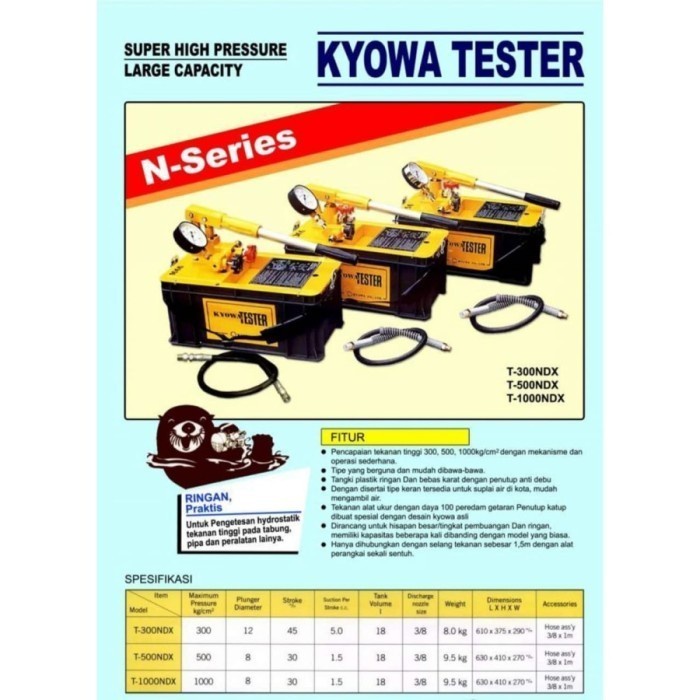 Mesin test pump 1000 bar Kyowa T1000N test pump Kyowa Japan T 1000 Ori
