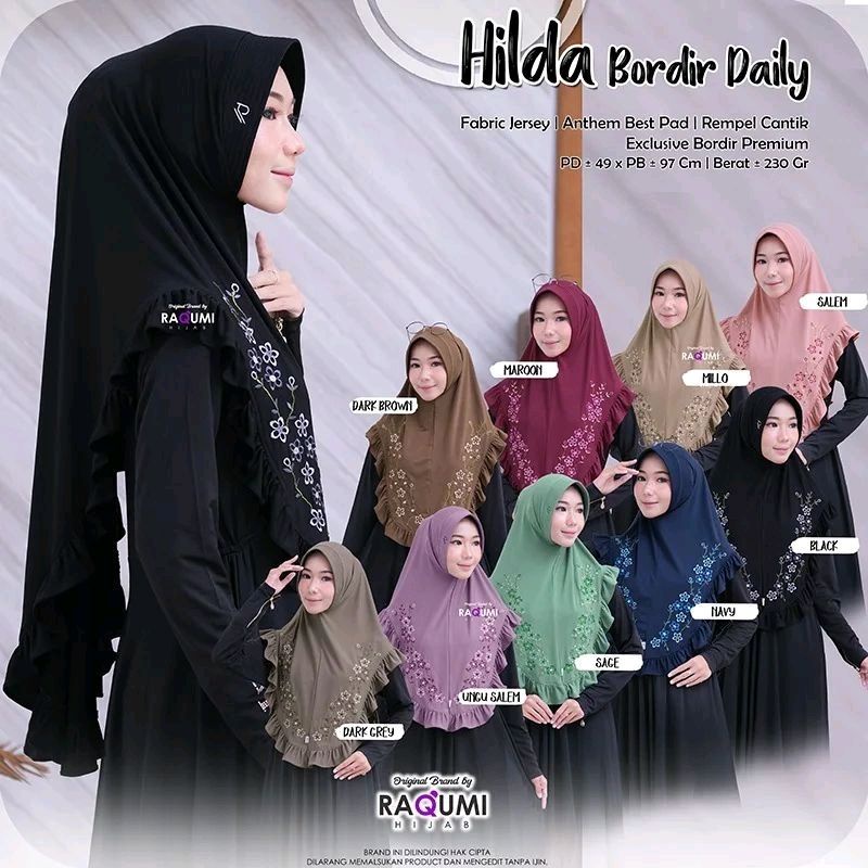 hilda daily hijab original Raqumi // hijab jersey daily // anthem pad //hijab khimar
