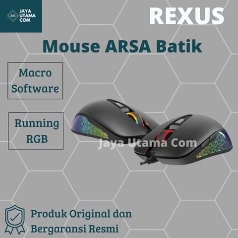 Mouse Rexus Arsa Pro Gaming Rgb Batik ORI