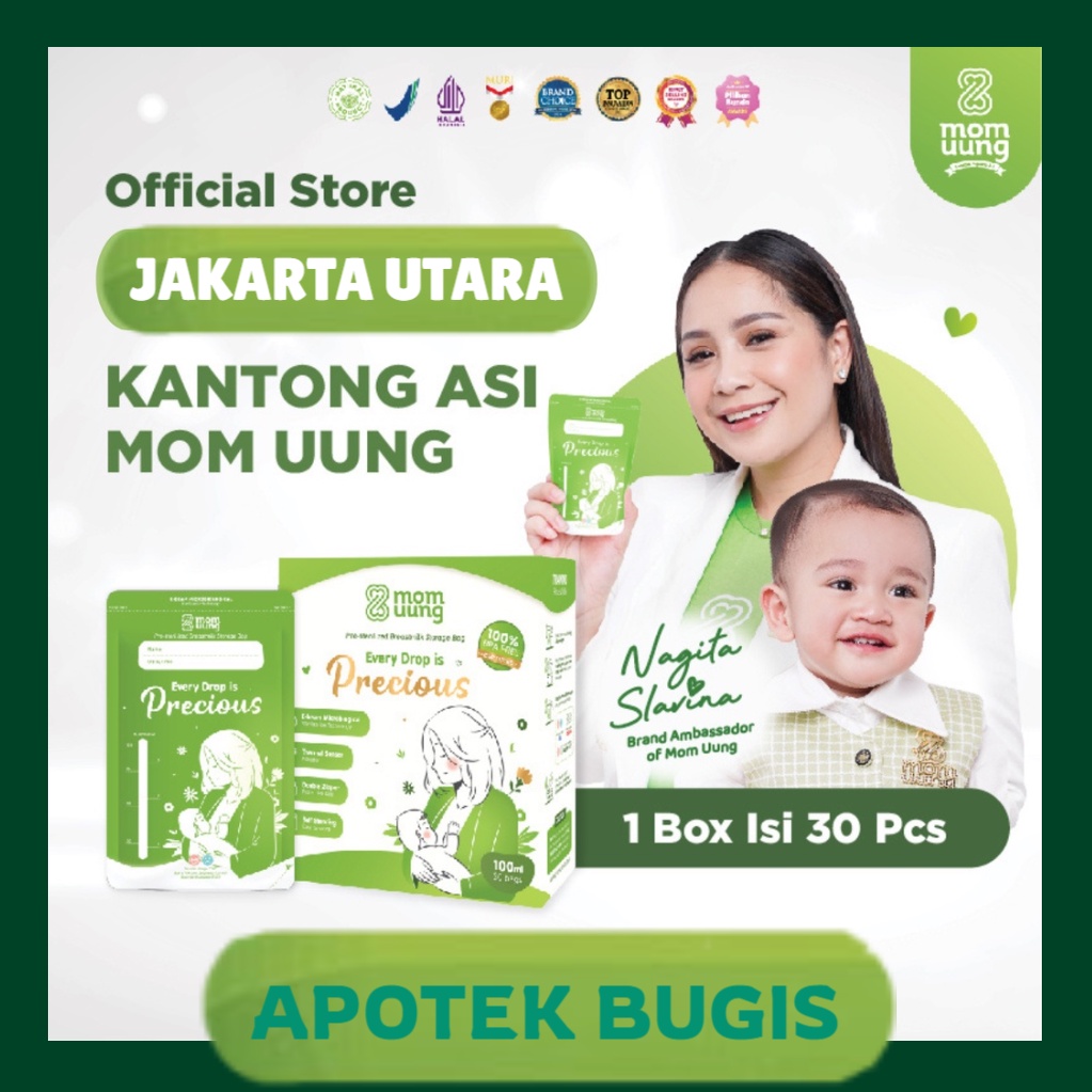 MOMUUNG KANTONG ASI | MOM UUNG ASI BAG | Pre Sterilized Breast Milk Bag BPA Free 100 ml | ISI 30