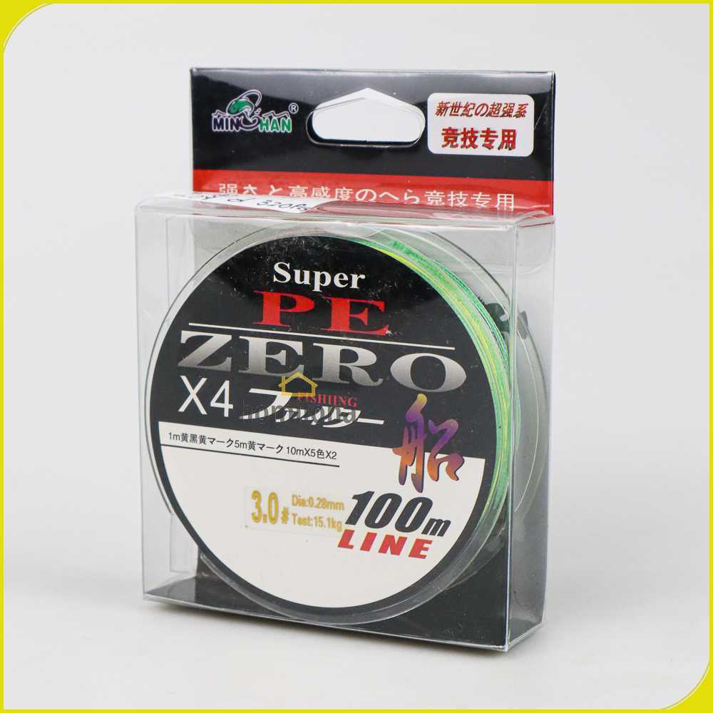 Zero Senar Benang Tali Pancing Super PE 4 Braid Line 100 Meter - X4