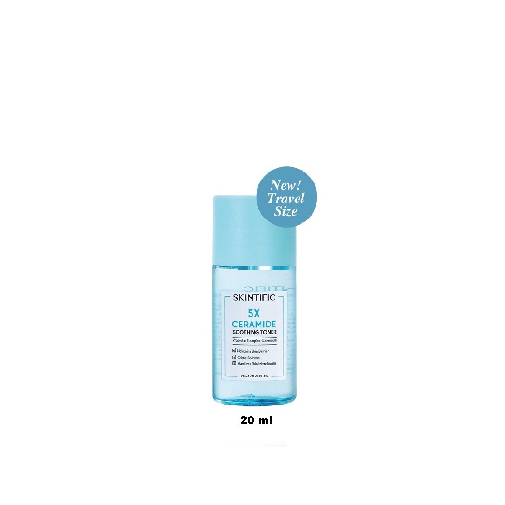 PAKET 4 Skintific 5X Ceramide Travel Size Low PH Cleanser 15gr + Soothing Toner 20ml + Barrier Repair Serum 20ml + Moisturizer Gel 6gr