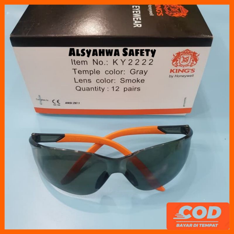 Kacamata Safety merek KING'S KY 2222 hitam Original