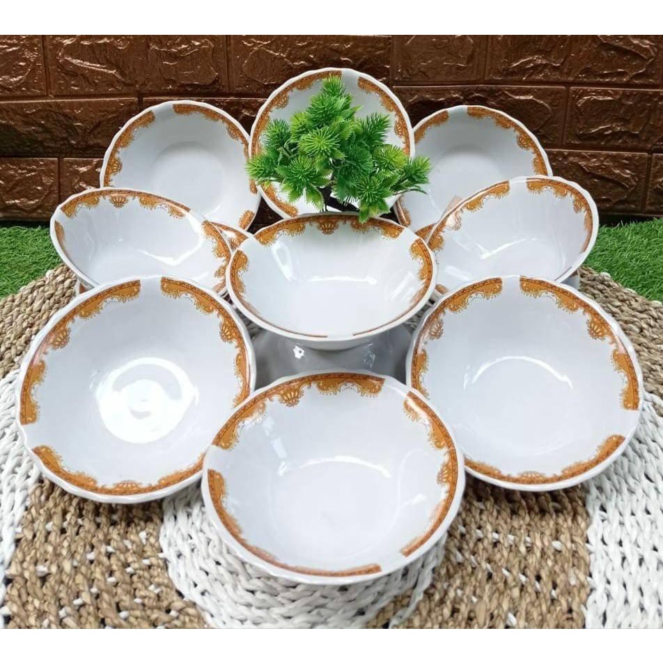 MANGKOK BELING BATIK  1 LUSIN MANGKOK MAKAN KERAMIK MANGKOK MAKAN BELING MAHKOTA
