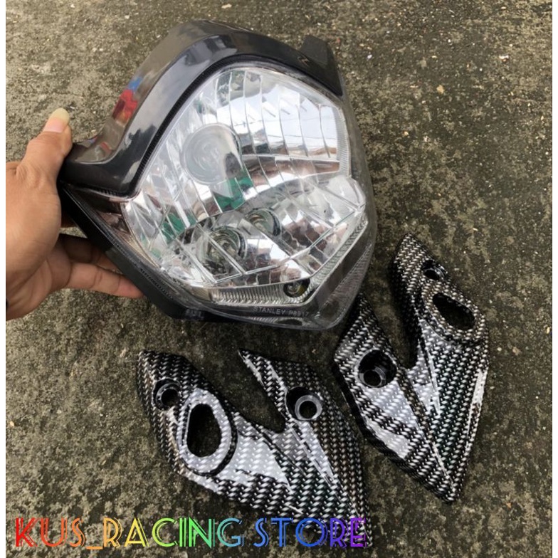 Paket Reflektor lampu depan Vixion Old Vixion New injeksi 2011 Plus Kupingan Carbon