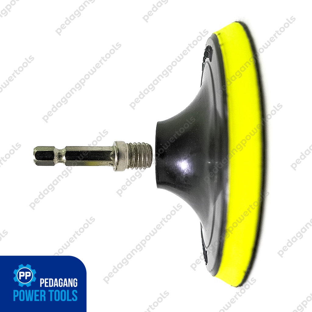 IKURA SET 5&quot; TATAKAN VELCRO PEREKAT POLES GERINDA ADAPTOR MESIN BOR