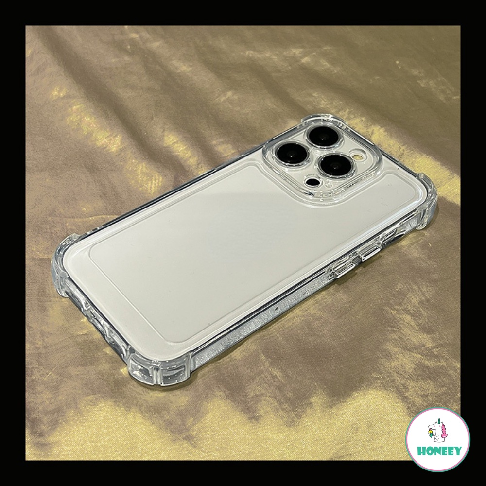 IPHONE Ins Sederhana Akrilik Shockproof 4sudut Casing Ponsel Untuk Iphone14 13 12 11 Pro Max Ultra Kristal Tahan Keringat Lembut TPU Penutup Belakang