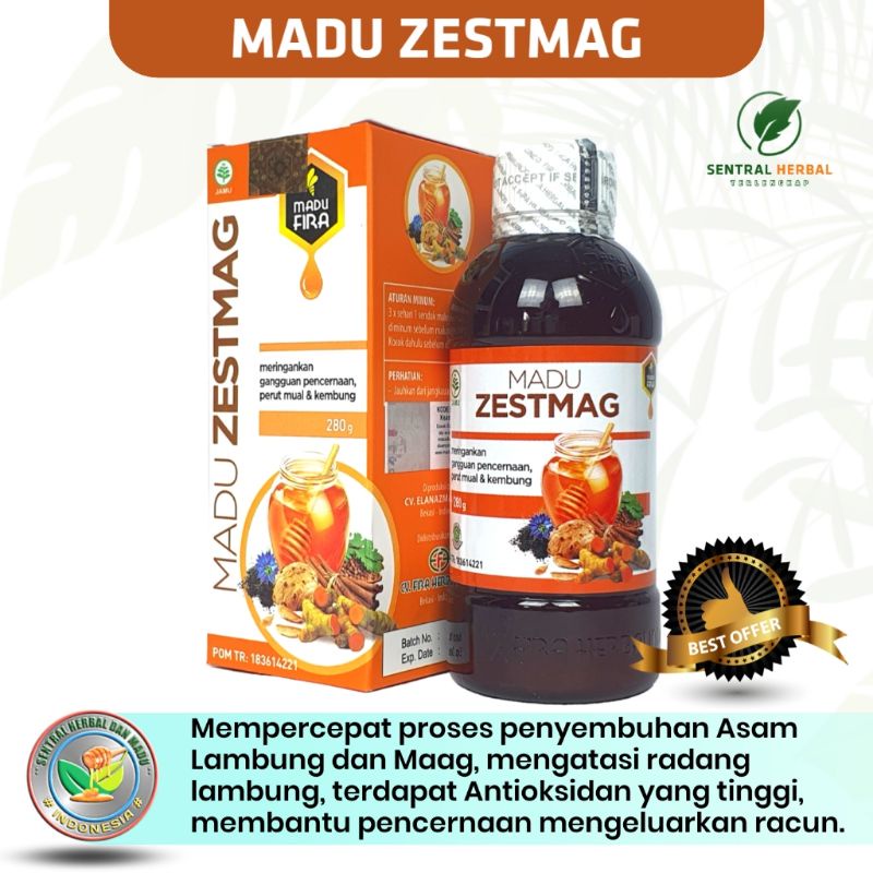 Madu Zestmag Spesial Asam Lambung Maag Dan Gerd Isi 280 Gram