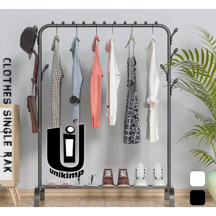Hanger Rak Besi Gantungan Baju Windproof Single Standing Hanger Portable 734