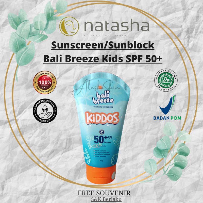 Natasha Bali Brezze Kids SPF 50+| sunscreen| tirai| sunblock| sunblock badan| sunblock wajah| body l