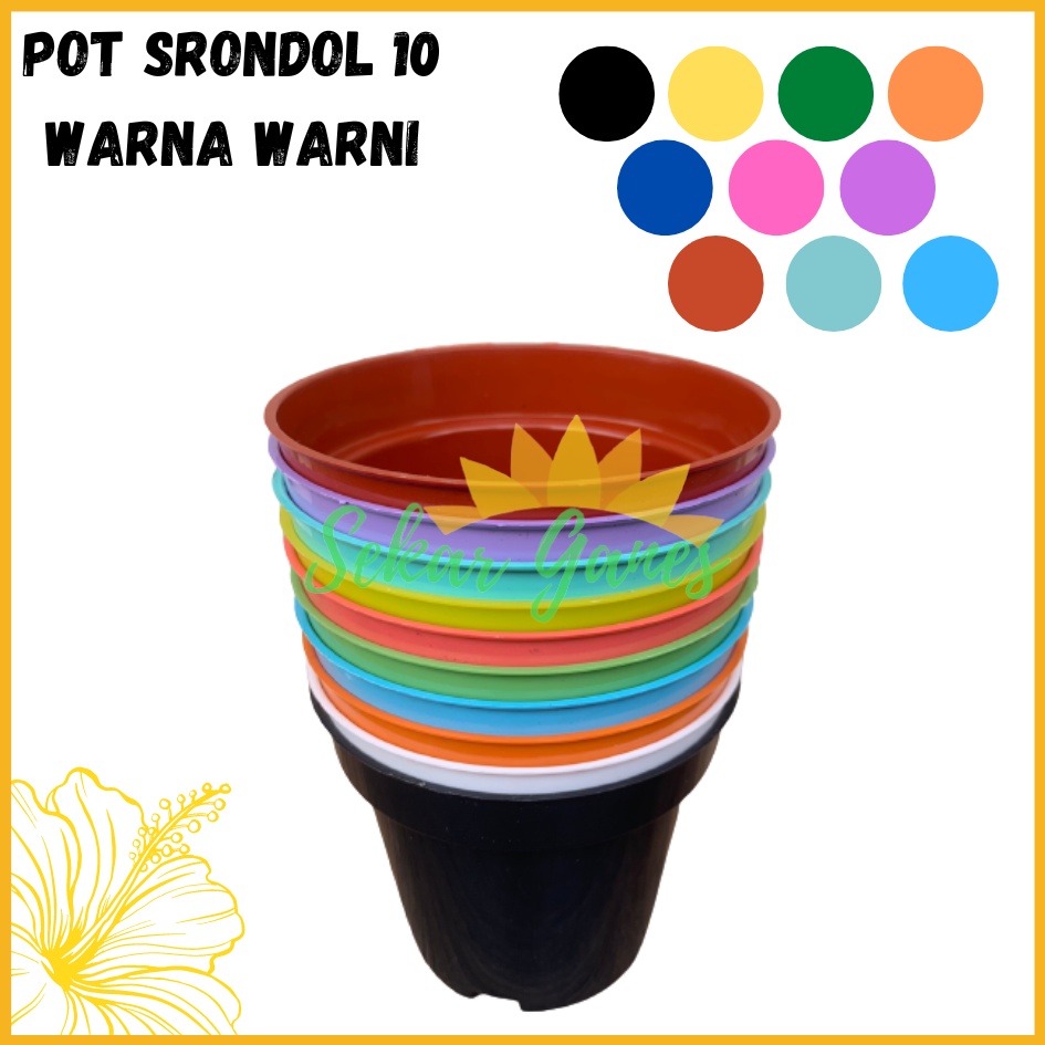 POT BUNGA 10 CM WARNA WARNI PUTIH HIJAU KUNING PINK UNGU Pot Tanam Hias ukuran mirip pot tawon 10cm