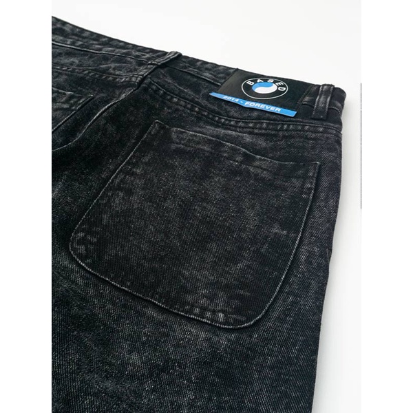 Based Club Exytose Black Washed Denim Long Pants