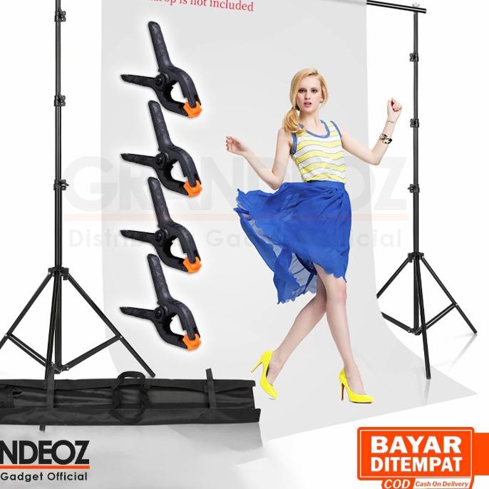 Terbaru | KF7 | [ORIGINAL] TaffSTUDIO Backdrop Stand Background Bracket 3M Foto Studio Besi Tiang Pe